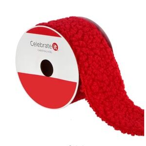 Celebrate It Red Sherpa Wired Ribbon